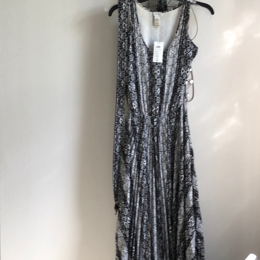 Long pleated sleeveless dress